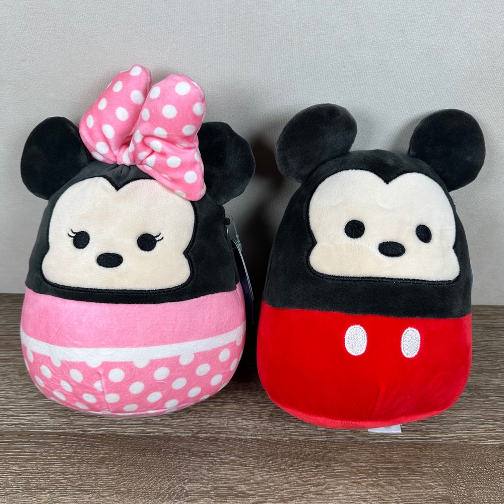 Squishmallows Disney Mickey Minnie Mouse Plush Set 8 Inch NWT Pink Red Black